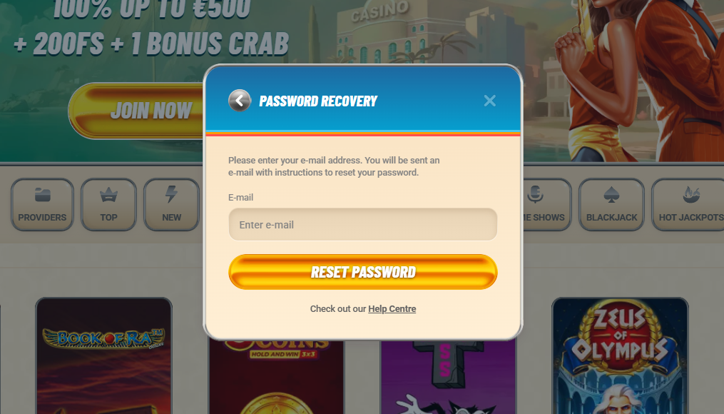 Vegasino Casino Login Probleme lösen