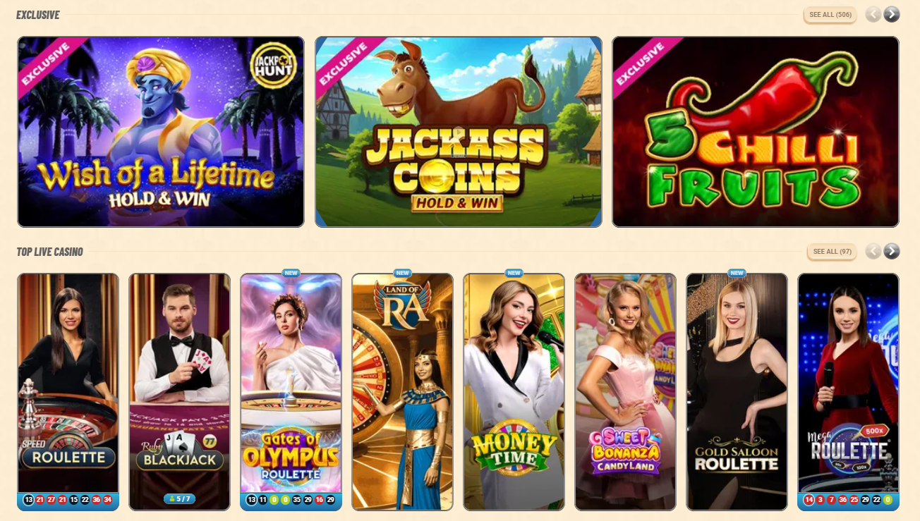Vegasino Casino Live Casino